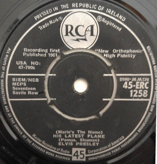 Elvis Presley : (Marie's The Name) His Latest Flame (7