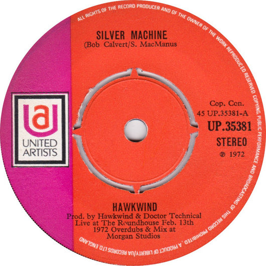 Hawkwind : Silver Machine / Seven By Seven (7