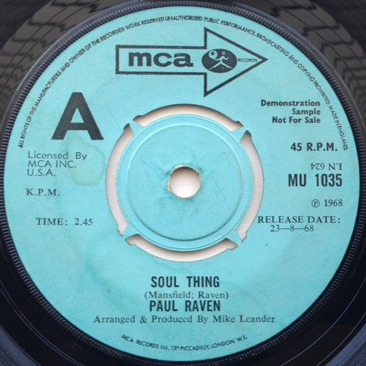 Paul Raven (2) : Soul Thing / We'll Go Where The World Can't Find Us (7