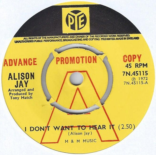Alison Jay (2) : I Don't Want To Hear It (7