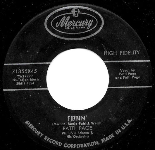 Patti Page With Vic Schoen & His Orchestra* : Fibbin' / You Will Find Your Love (In Paris) (7