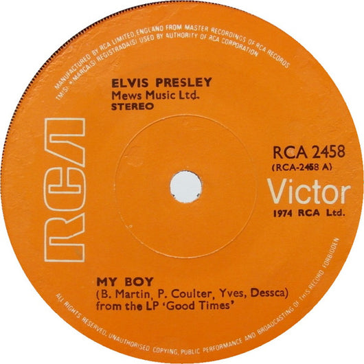 Elvis Presley : My Boy  (7