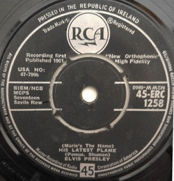 Elvis Presley : (Marie's The Name) His Latest Flame (7