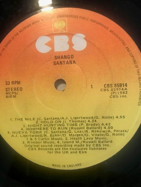 Santana : Shangó (LP, Album)