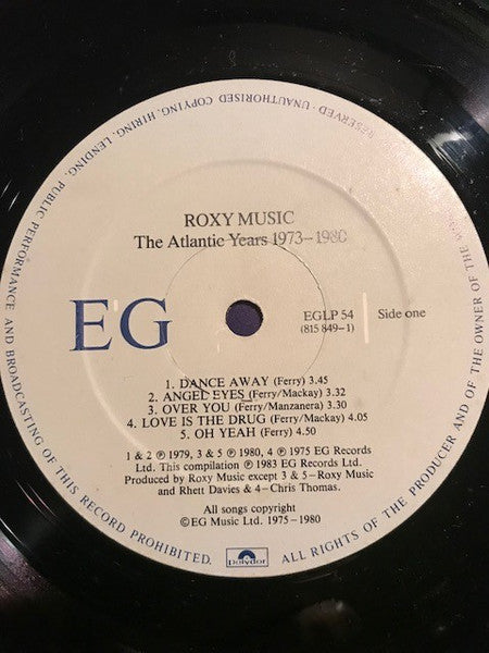 Roxy Music : The Atlantic Years 1973 - 1980 (LP, Comp, Car)