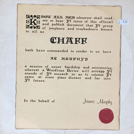Chaff (2) : Live At Murphy's (LP, Album)