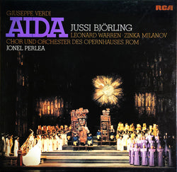 Giuseppe Verdi - Jussi Björling • Leonard Warren • Zinka Milanov • Coro Del Teatro Dell'Opera Di Roma Und Orchestra Del Teatro Dell'Opera Di Roma, Jonel Perlea : Aida (3xLP, Album + Box)