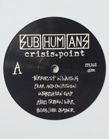 Subhumans : Crisis Point (12", Album, Whi)
