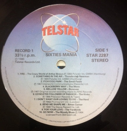 Various : Sixties Mania (2xLP, Album, Comp)