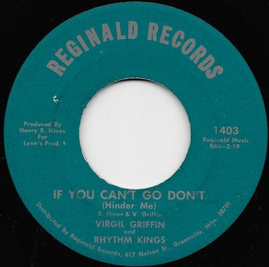 Virgil Griffin And Rhythm Kings* : If You Can't Go Don't (Hinder Me) / A Forgotten Lover (7