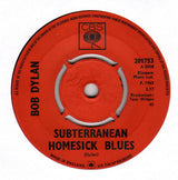 Bob Dylan : Subterranean Homesick Blues (7", Single)