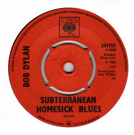 Bob Dylan : Subterranean Homesick Blues (7