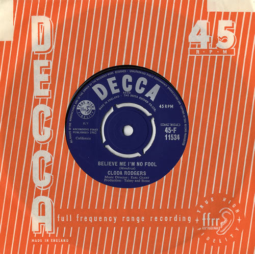 Clodagh Rodgers : Believe Me I'm No Fool (7