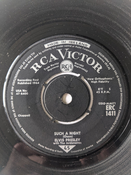 Elvis Presley With The Jordanaires : Such A Night / Never Ending  (7