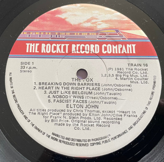 Elton John : The Fox (LP, Album)