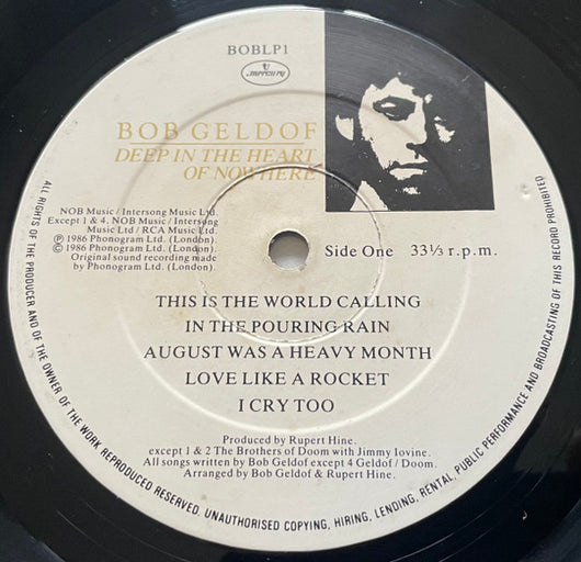 Bob Geldof : Deep In The Heart Of Nowhere (LP, Album)