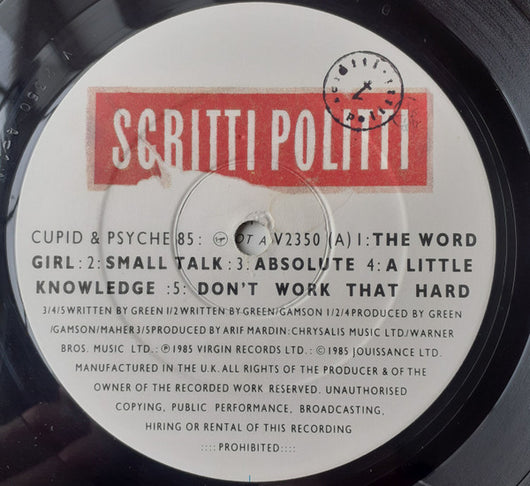 Scritti Politti : Cupid & Psyche 85 (LP, Album)