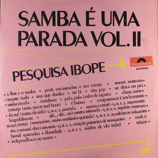 Os Caretas : Pesquisa Ibope (Samba É Uma Parada Vol. II) (LP, Album)