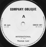 Thomas Leer : Private Plane / International (7", Single, RE)