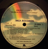 Andrés Segovia : Musica Para La Guitarra (LP, Album, RE)