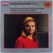 Lydia Artymiw / Felix Mendelssohn-Bartholdy : Sonata In E Major Op.6 · 3 Fantasies Op.16 · Fantasy In F Sharp Minor Op.28 · Andante And Rondo Capriccioso Op.14 (LP)