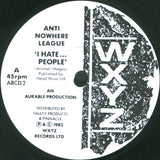 Anti-Nowhere League : I Hate...People (7", Single, Bla)