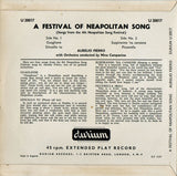 Aurelio Fierro With Orchestra Conducted By Mino Campanino : A Festival Of Neopolitan Song (7", EP)