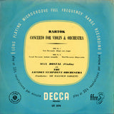 Béla Bartók, Max Rostal (Violin) With London Symphony Orchestra (Conductor:) Sir Malcolm Sargent : Concerto For Violin & Orchestra (LP, Mono)