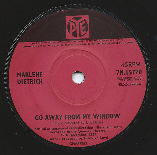Marlene Dietrich : Go Away From My Window (7