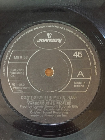 Yarbrough & Peoples : Don't Stop The Music (7
