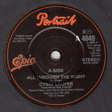 Cyndi Lauper : All Through The Night (7", Single, Pap)