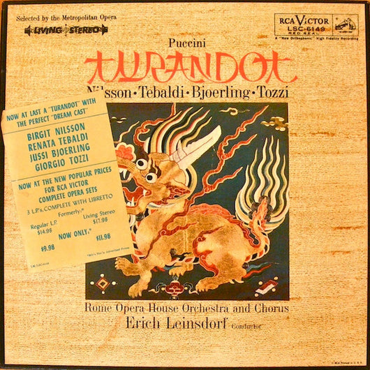 Puccini*, Nilsson*, Tebaldi*, Tozzi*, Rome Opera House Orchestra* And Chorus*, Erich Leinsdorf : Turandot (3xLP + Box)