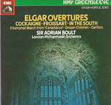Sir Edward Elgar, Sir Adrian Boult, London Philharmonic Orchestra* : Overtures (LP, Album, Comp, RE)
